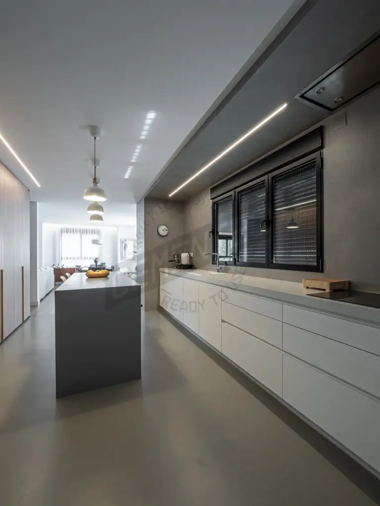 kitchen Microcement Preston finish by Cement 2.0